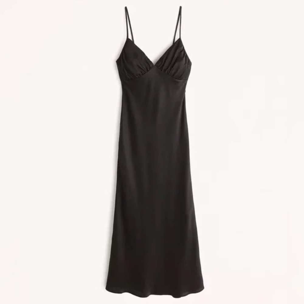 Abercrombie Ruched Satin Slip Dress